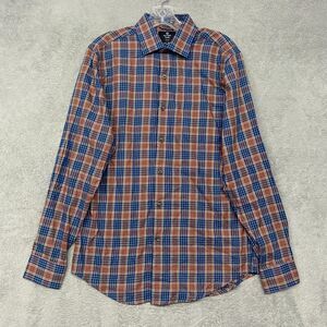 Brown Black Shirt Mens Small Blue Plaid Heritage Viyella Cotton Wool Long Sleeve